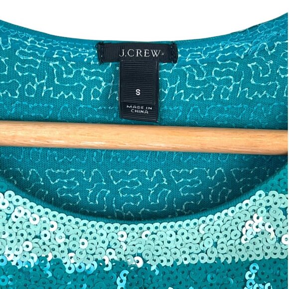 J. CREW SEQUIN STRIPE SHELL TANK TOP GREEN - Picture 6 of 7